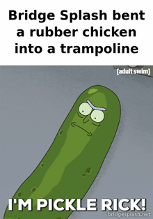 a pickle from rick and morty with the caption i 'm pickle rick