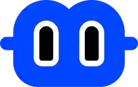 a blue circle with two white circles in the middle