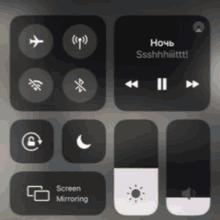 a screenshot of a phone 's control panel shows a screen mirroring button