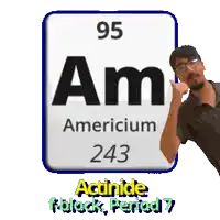 a man is standing in front of a sign that says am