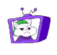 a pixel art drawing of a cat in a purple tv