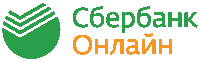 a green and orange logo that says ' sberbank online '