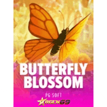 a picture of a butterfly with the words " butterfly blossom " on it