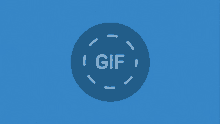 a blue circle with the word gif written inside of it