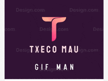 a logo for txaeco mau gif man with a pink letter t