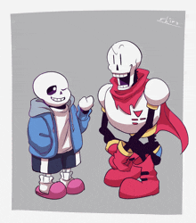 a drawing of two skeletons with the name hiro on the bottom left