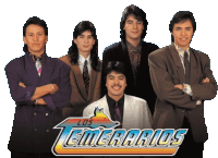 a group of men are posing for a picture with the name los emerarios on the front