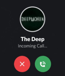 a phone screen shows a call from the deep incoming