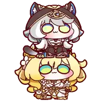 a cartoon of a girl sitting on another girl 's shoulders