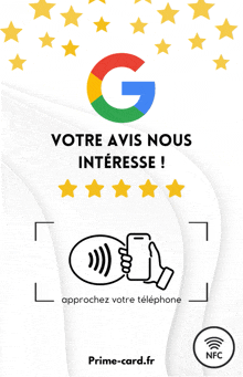 a poster with a google logo and a hand holding a phone