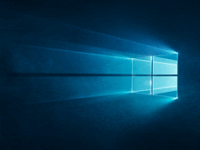 a dark blue background with a windows logo in the middle