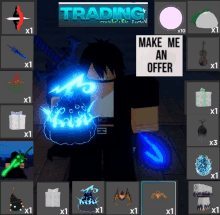 a screenshot of a video game with a sign that says " trading accepted "