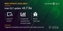 an advertisement for a new ixian dlt update v0.7.5a