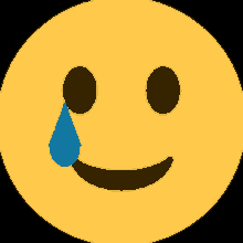 a smiley face with a tear coming out of its eye .