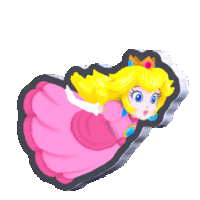 princess peach is flying through the air with a sword