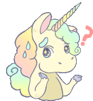 a unicorn with a question mark on its head