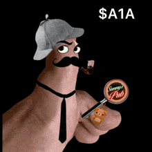 a cartoon character holding a magnifying glass with a sign that says survey pub