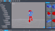 a 3d model of a smurf is being created in a computer program