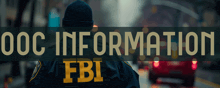 a fbi officer is standing in front of a sign that says occ information