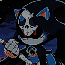 grim reaper from sonic the hedgehog is holding a sword