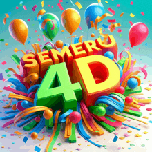 semeru 4d is surrounded by balloons confetti and streamers