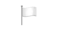 a white flag is flying on a pole on a white background