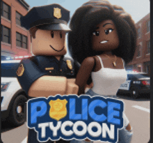 a police tycoon game with a police officer and a woman