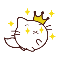 a drawing of a cat with a crown on it 's head