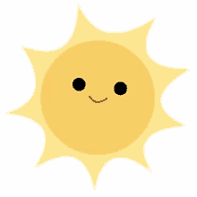 a cartoon illustration of a sun with a smiling face .