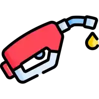 a cartoon illustration of a gas pump with a drop of gas coming out of it