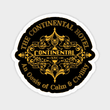 a black and gold sticker for the continental hotel in nyc