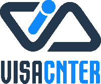 a logo for uisacnter with a blue triangle