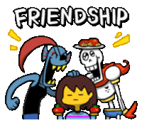 a cartoon of a girl surrounded by skeletons with the word friendship above them