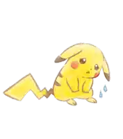 a drawing of a pikachu with a tear running down its face