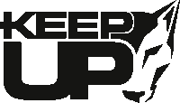 a black and white logo for keep up with a fox head