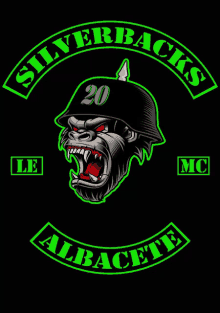 a silverbacks logo with a gorilla wearing a helmet