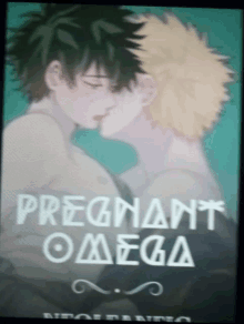 a book called pregnant omega shows a couple kissing