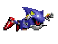 a pixel art of sonic the hedgehog with a red and yellow circle around him