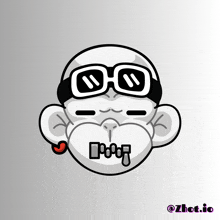 a cartoon of a monkey wearing glasses and a heart piercing