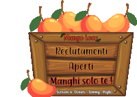 a sign that says mango loco recruitamenti aperti mangi solo te