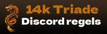 a logo for 14k triade discord regels with a dragon on it