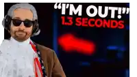 a man wearing a wig and sunglasses stands in front of a sign that says " i 'm out 1.3 seconds "