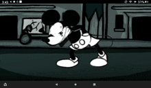 a cartoon of mickey mouse on a phone screen