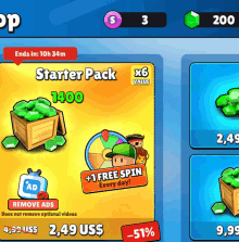 a screenshot of a game showing a starter pack