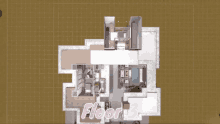 a floor plan of a house with the words floor 3 in pink