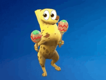 a cartoon dog is standing on its hind legs holding maracas .