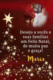 a christmas card with the name maria at the top