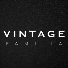 a black leather texture with vintage familia written in white letters