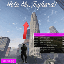 a screenshot of a video game that says help mr tryhard