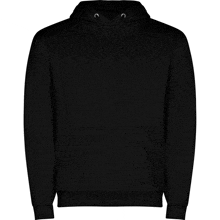 a black hoodie with a white background and a pocket